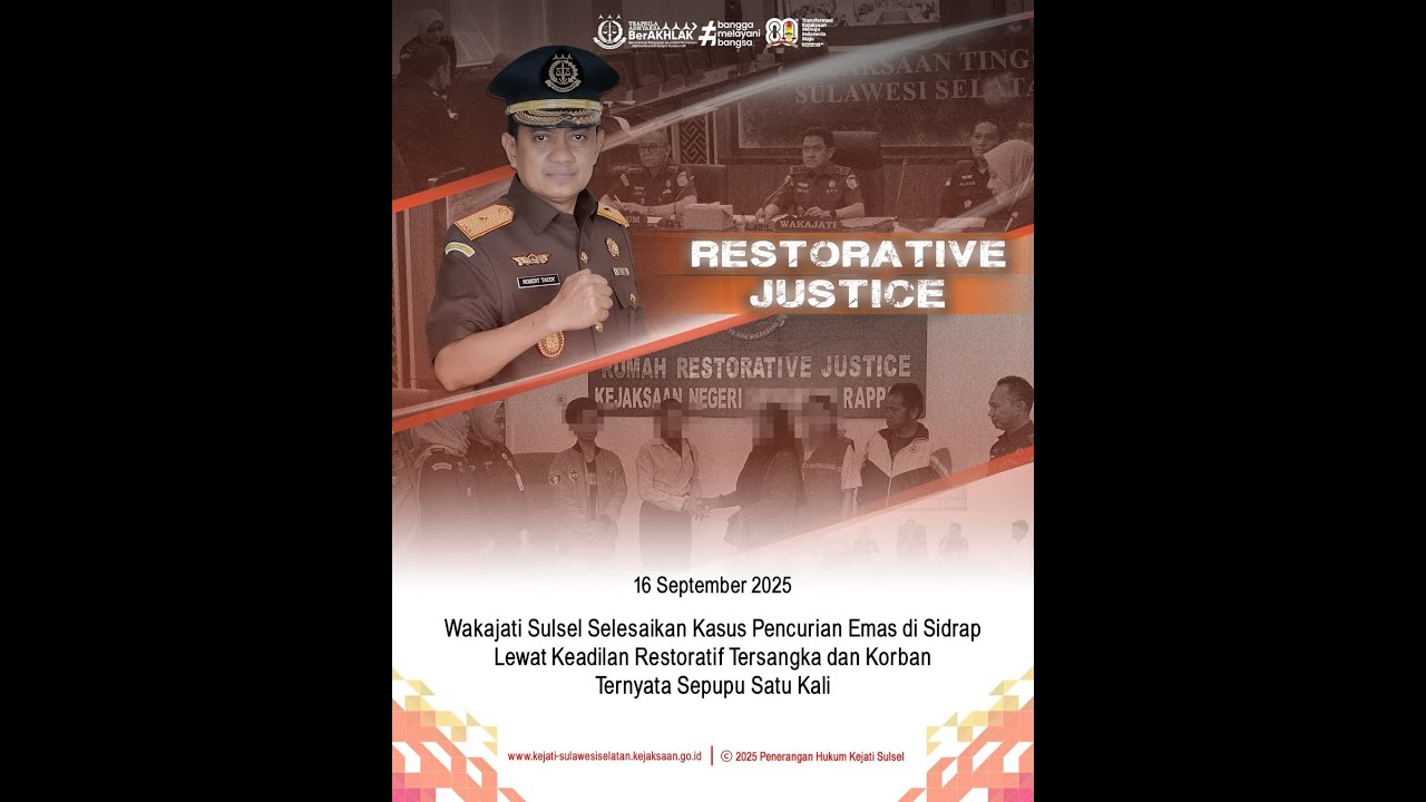Upaya Restorative Justice Kejari Sidrap Tersangka RUSKIA Alias KIA Binti SINATAN