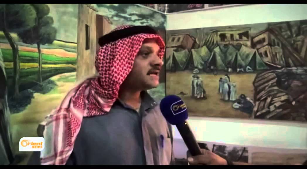 ناشطيون فلسطينيون يعرضون التراث الفلسطيني في مخيم درعا