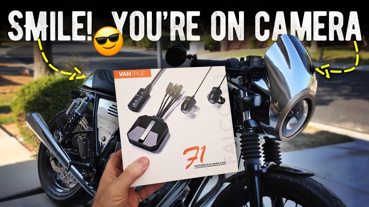 Vantrue F1 Motorcycle Dash Cam Install |  Front & Rear Cameras on Royal Enfield 650 | Wi-Fi & GPS