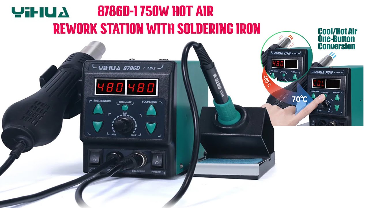 YIHUA 8786D-I 750W Hot Air Rework Station with Soldering Iron | Unboxing