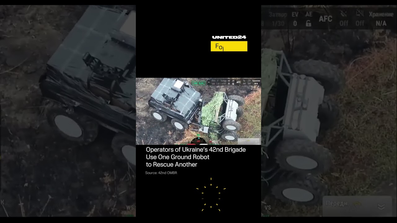One Ukrainian Ground Robot Rescues Another #warinukraine