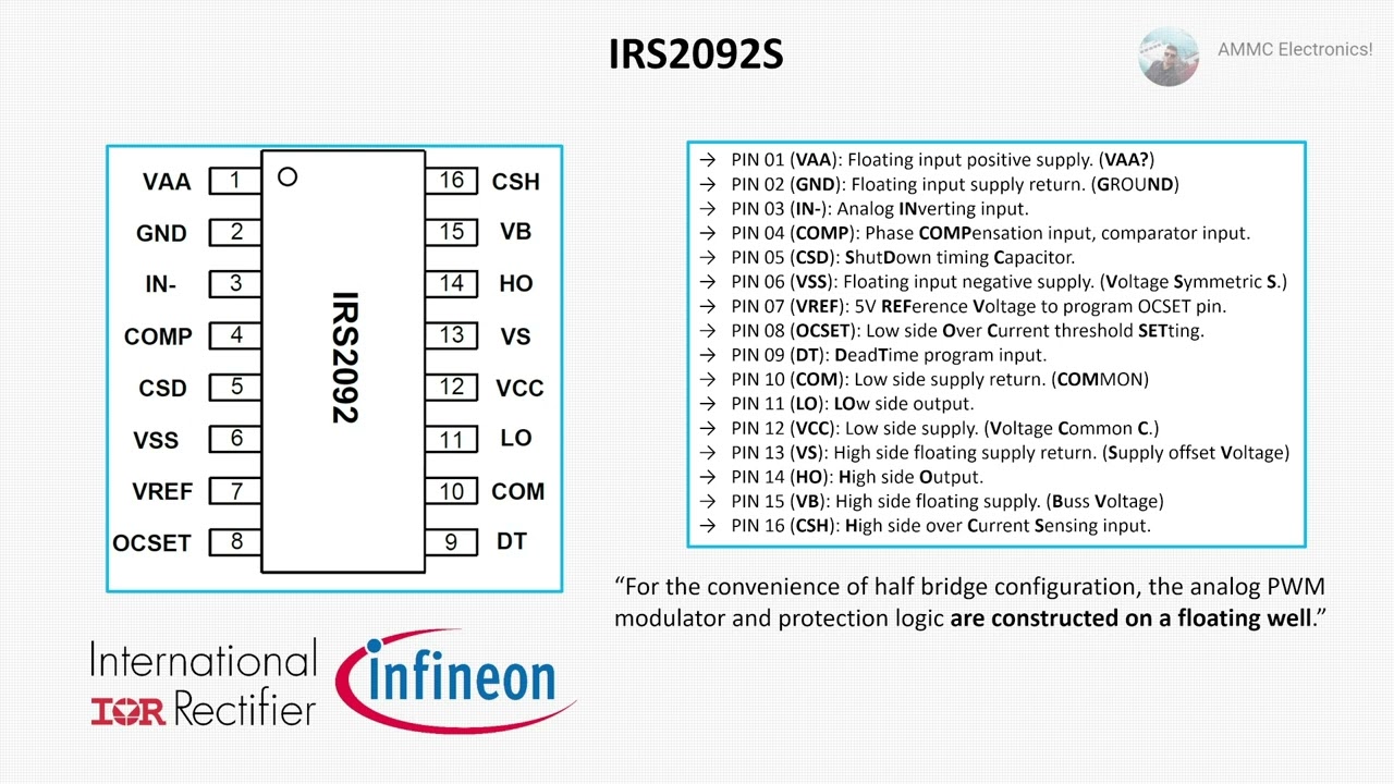 IRS2092S Explicación Completa! -  Parte 1 - Funcionamiento y Diseño