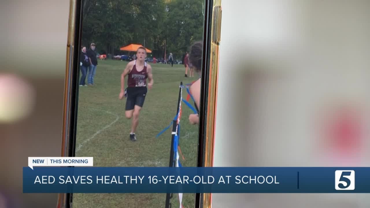 16-year-old credits cardiac arrest rescue to trained teachers and an AED