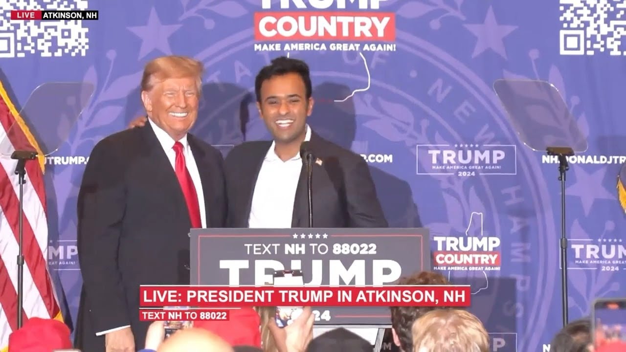 Live from New Hampshire | Trump 2024 Rally featuring Vivek Ramaswamy