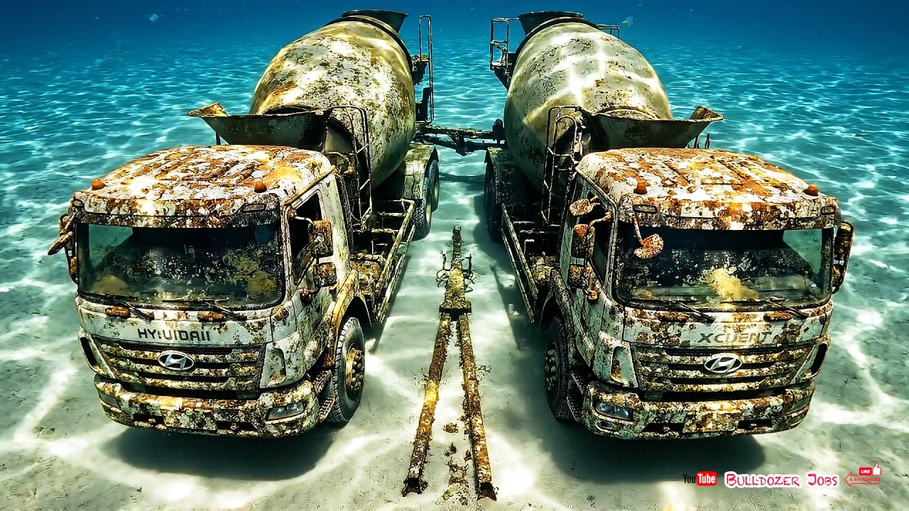 Lost 12 Years in the Sea! Abandoned Hyundai Xcient Cement Mixer Trucks Restored to Brand New