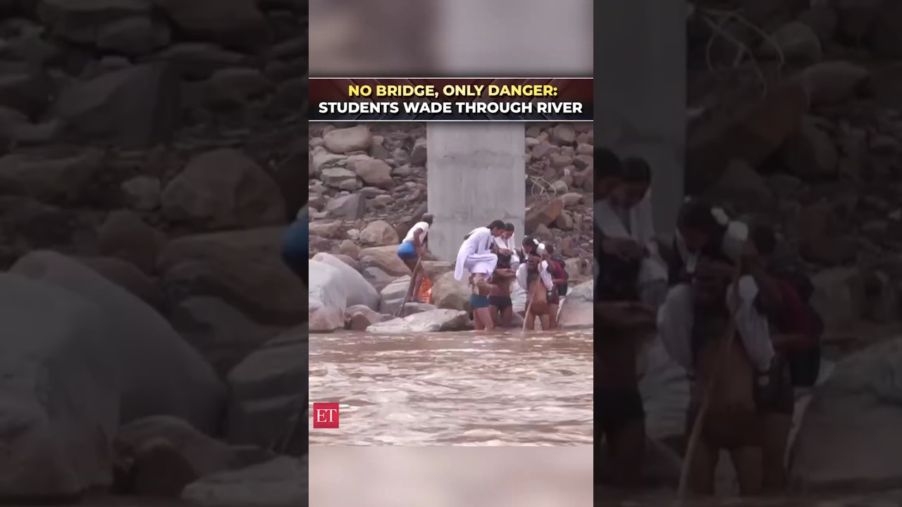 Udhampur, J&K: Students risk lives crossing river after rains wash away bridge