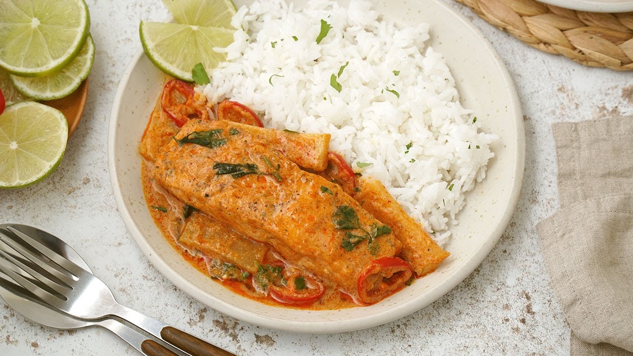 Creamy Thai Salmon Curry in 30mins.