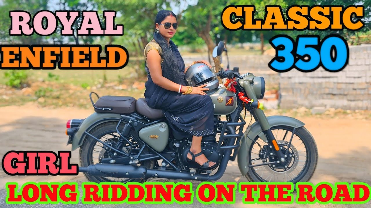 Royal Enfield classic 350 Girl Long Ridding On The Road //Black saree  Subhash Nupur vlog