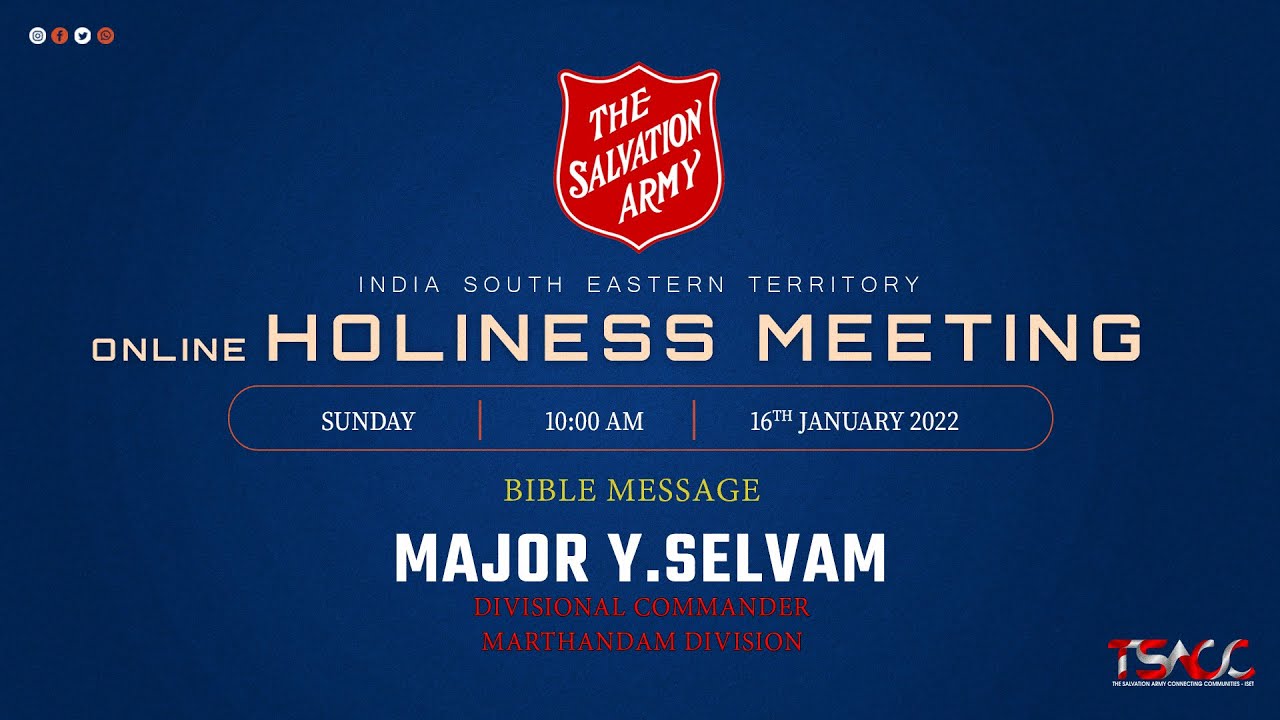 ONLINE HOLINESS MEETING | 16TH JANUARY 2022 | THE SALVATION ARMY - ISET