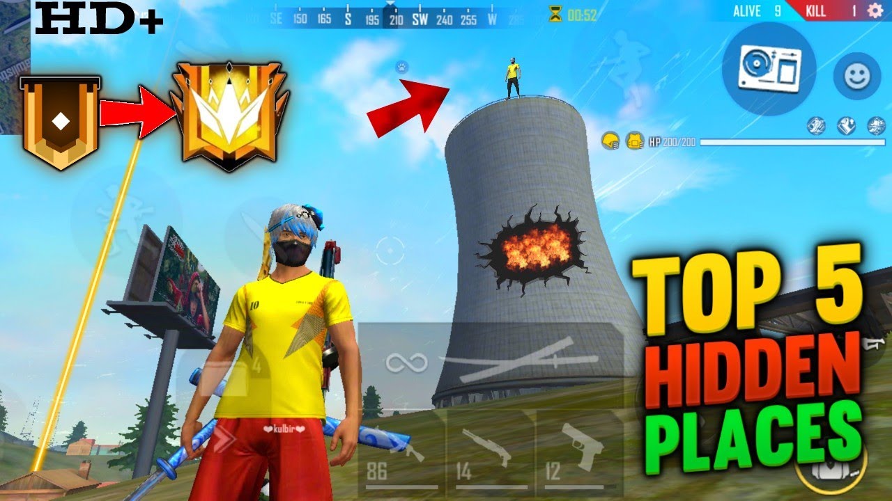 Top 5 Best Hidden/Hiding Places in Freefire After Update | New Hidden Places in free fire