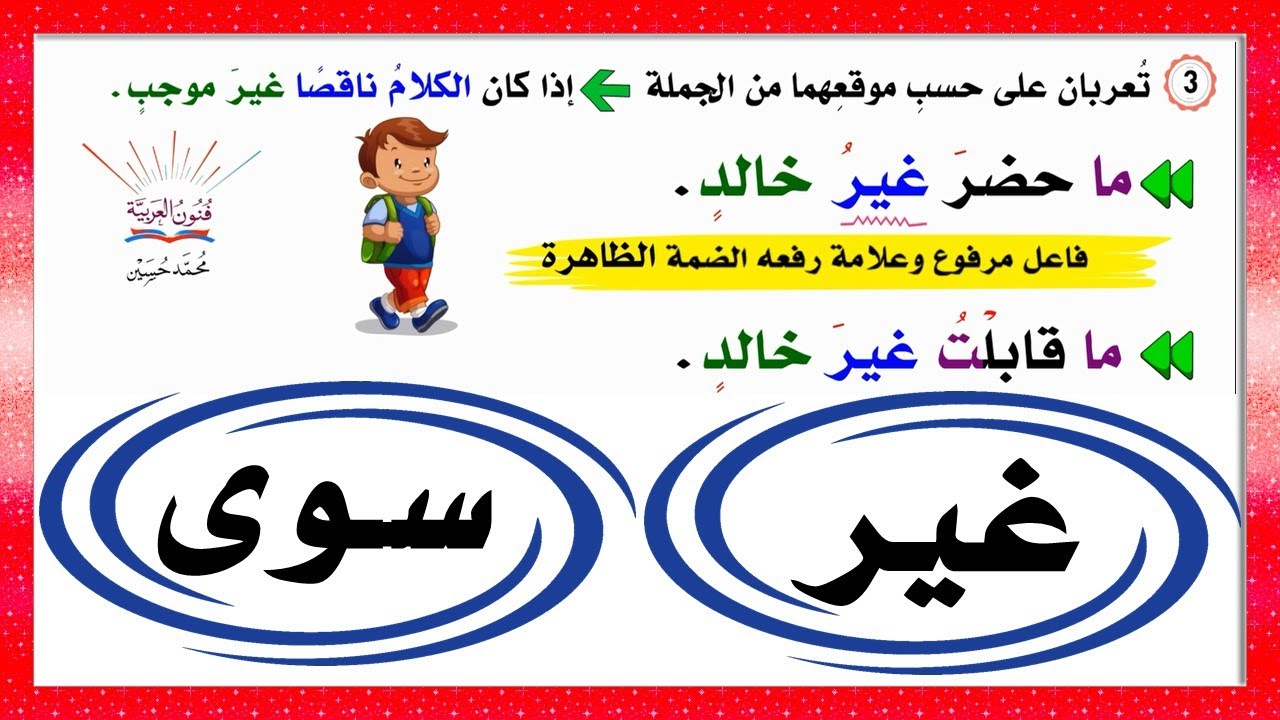 الاستثناء بغير وسوى بالتفصيل ـ سلسلة تعلم الإعراب 46