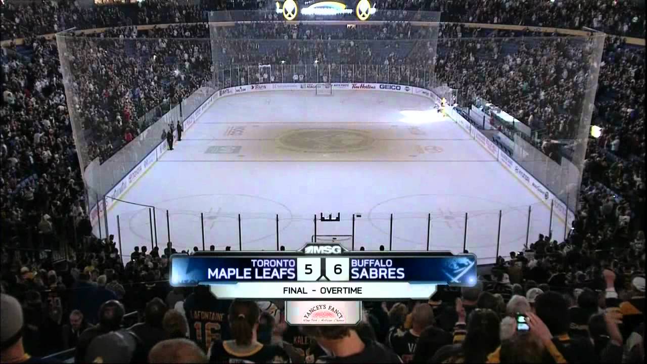 Derek Roy 2nd goal in OT. Toronto Maples Leafs vs Buffalo Sabres 4/3/12 NHL Hockey