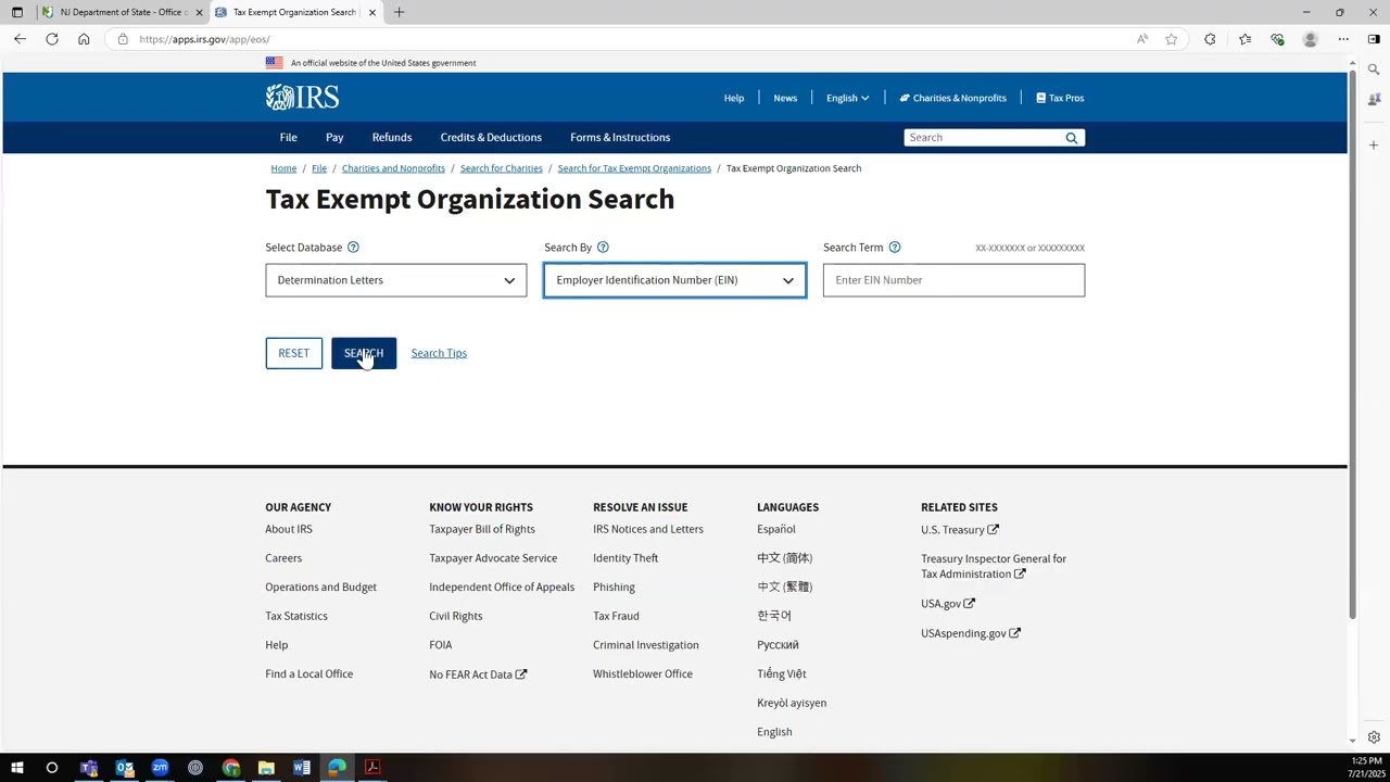Accessing your IRS Determination Letter