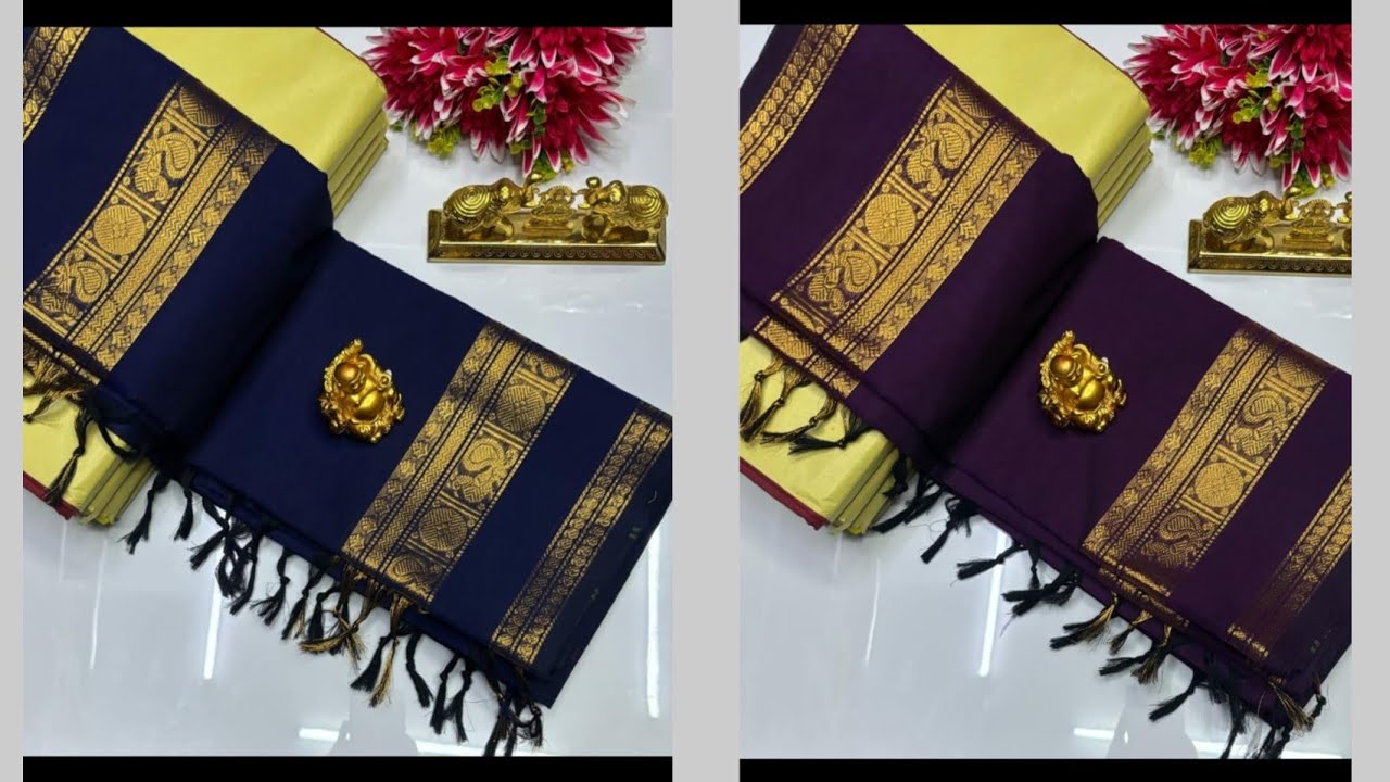 Premium kanchi cotton sarees🦚 Whatsapp: 9486877976 #trending #purecotton 