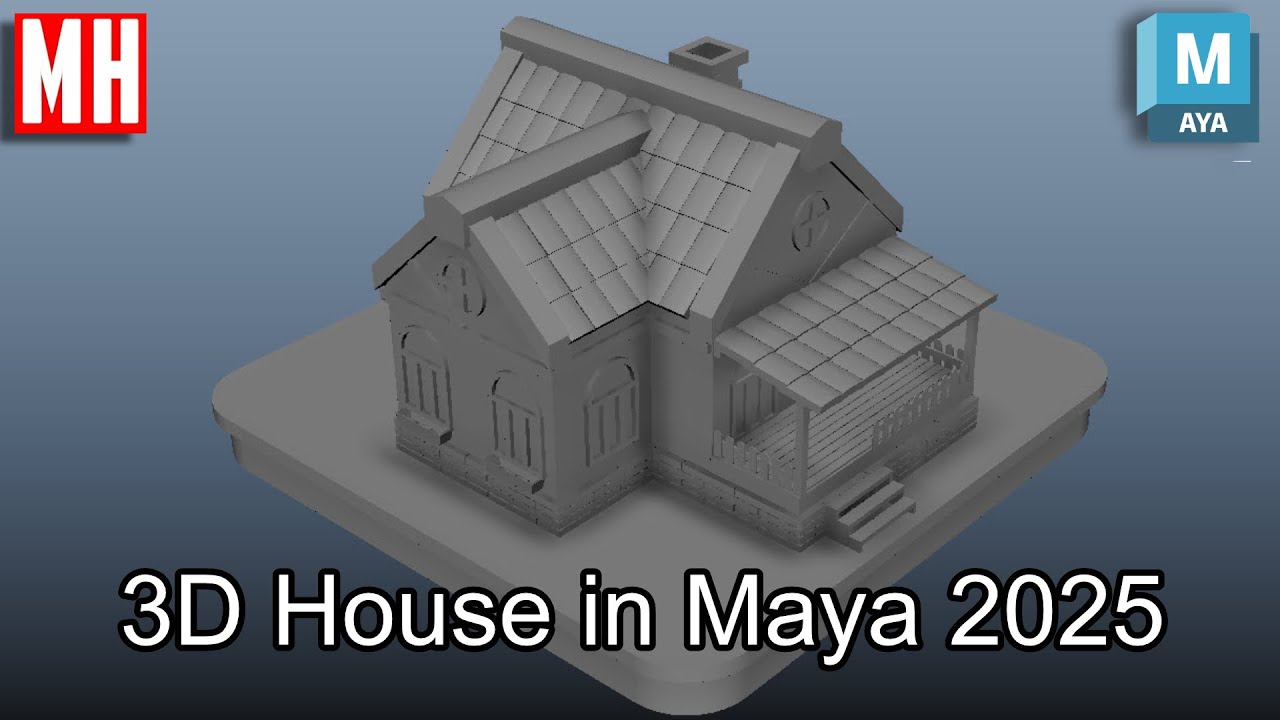 Fun little 3D House in Maya 2025 ( timelapse )