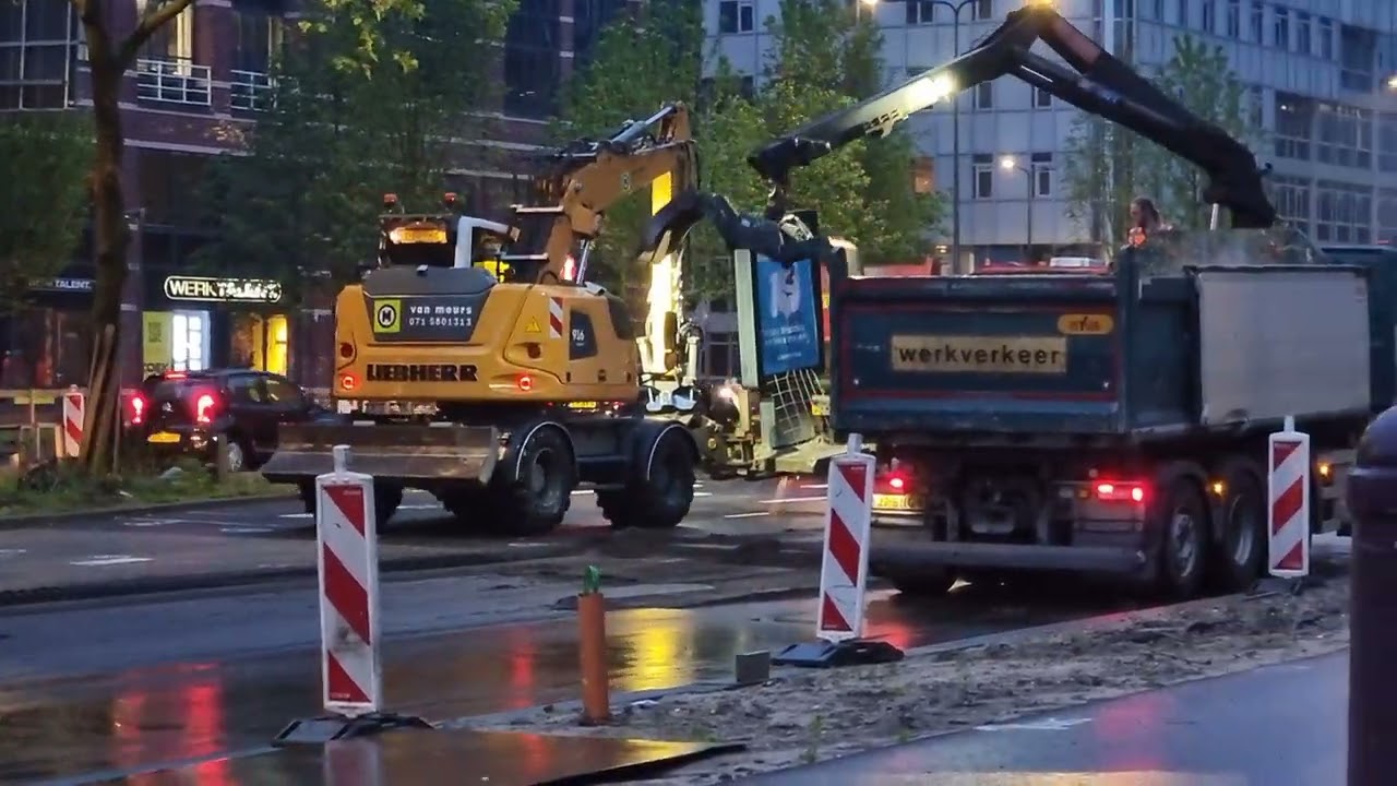 💥Deel7 kws💥  Freeswerkzaamheden 🛣🚧⛔️👷bij de Schipholweg in Leiden  freesmachine van F.S.N