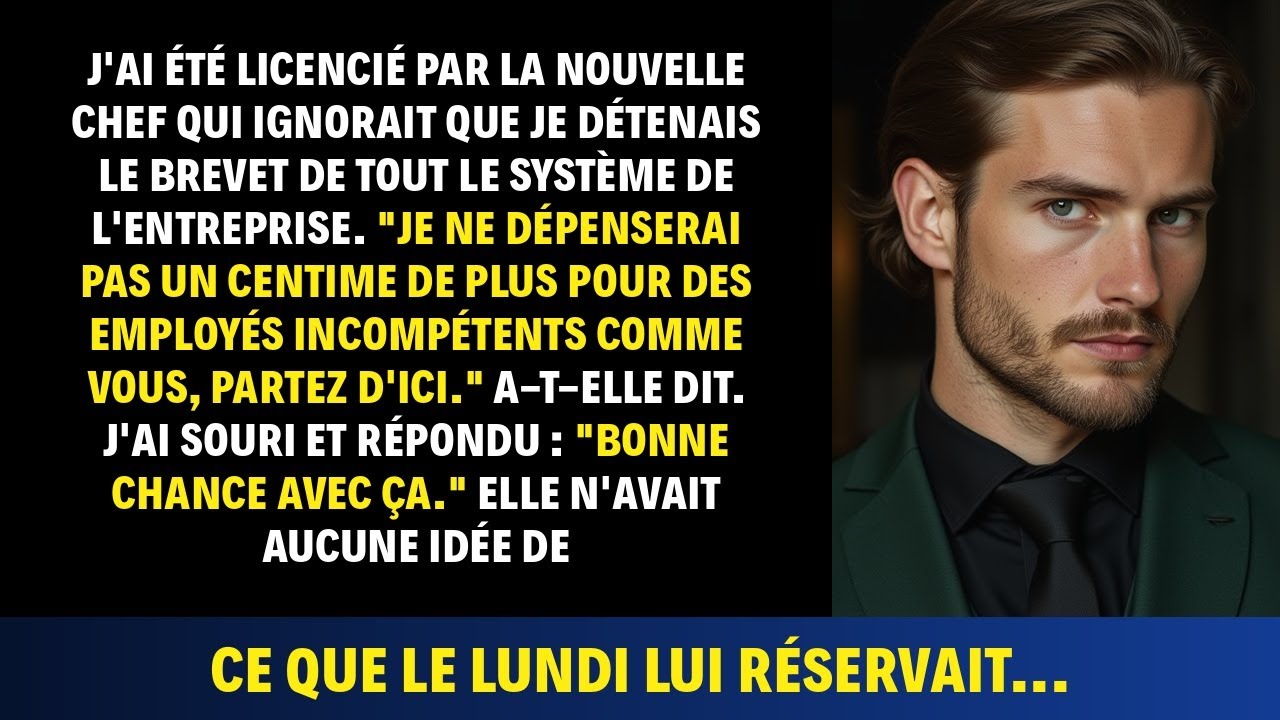 J'AI ÉTÉ LICENCIÉ PAR LA NOUVELLE CHEF QUI IGNORAIT QUE JE DÉTENAIS LE BREVET DE TOUT LE SYSTÈME...