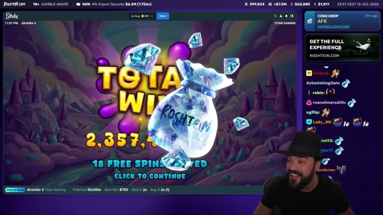 ROSHTEIN GOES CRAZY ON SLOTS - Stream Highlights