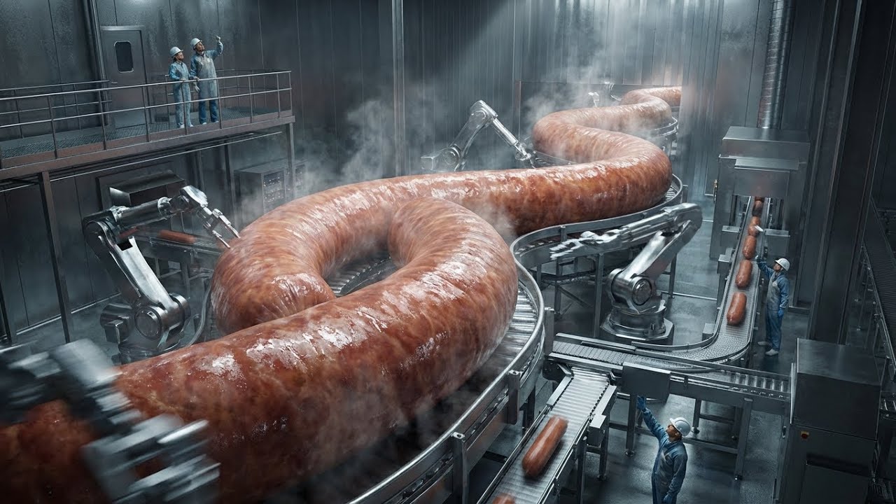 How Sausages Are Mass Produced | Inside a High-Speed Food Factory
