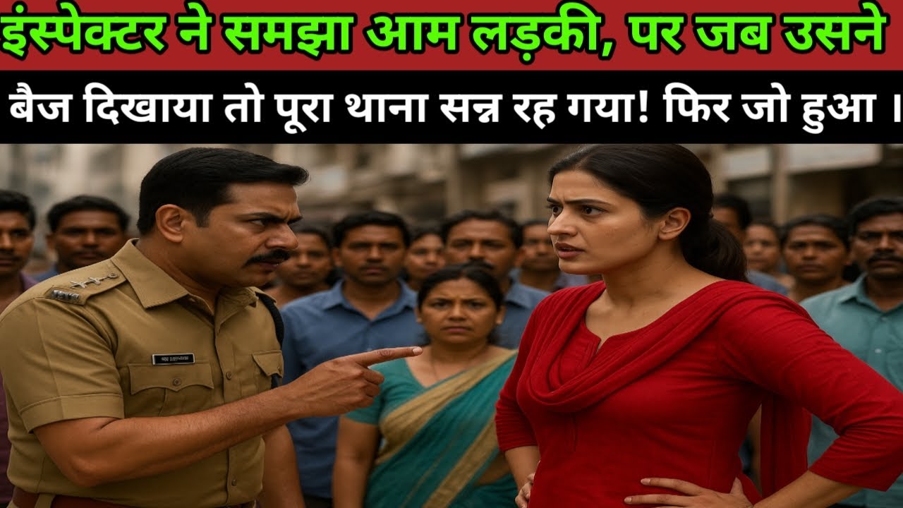 इंस्पेक्टर ने समझा आम लड़की, पर जब उसने। बैज दिखाया तो पूरा थाना सन्न रह गया. ! फिर जो हुआ ।