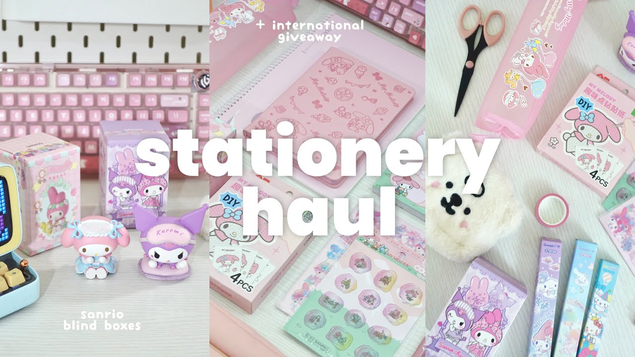 stationery haul 🖇️🎀 sanrio blind boxes, aesthetic school supplies ft. stationerypal
