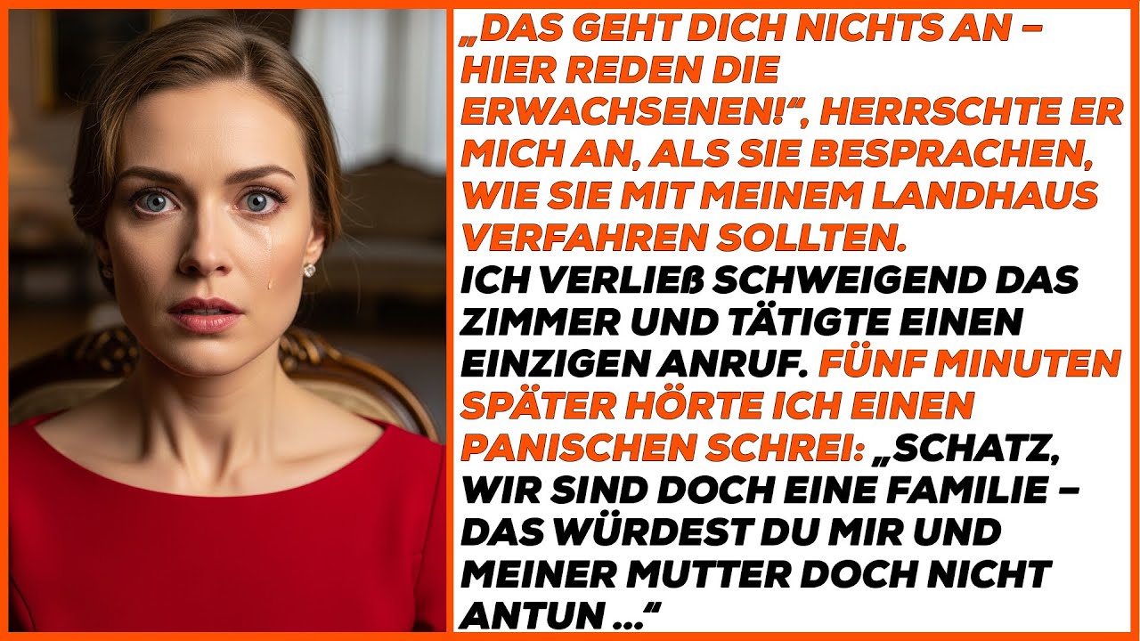 „Misch dich nicht ein!“, schrie mein Mann, während er mit seiner Mutter mein Haus verkaufte.
