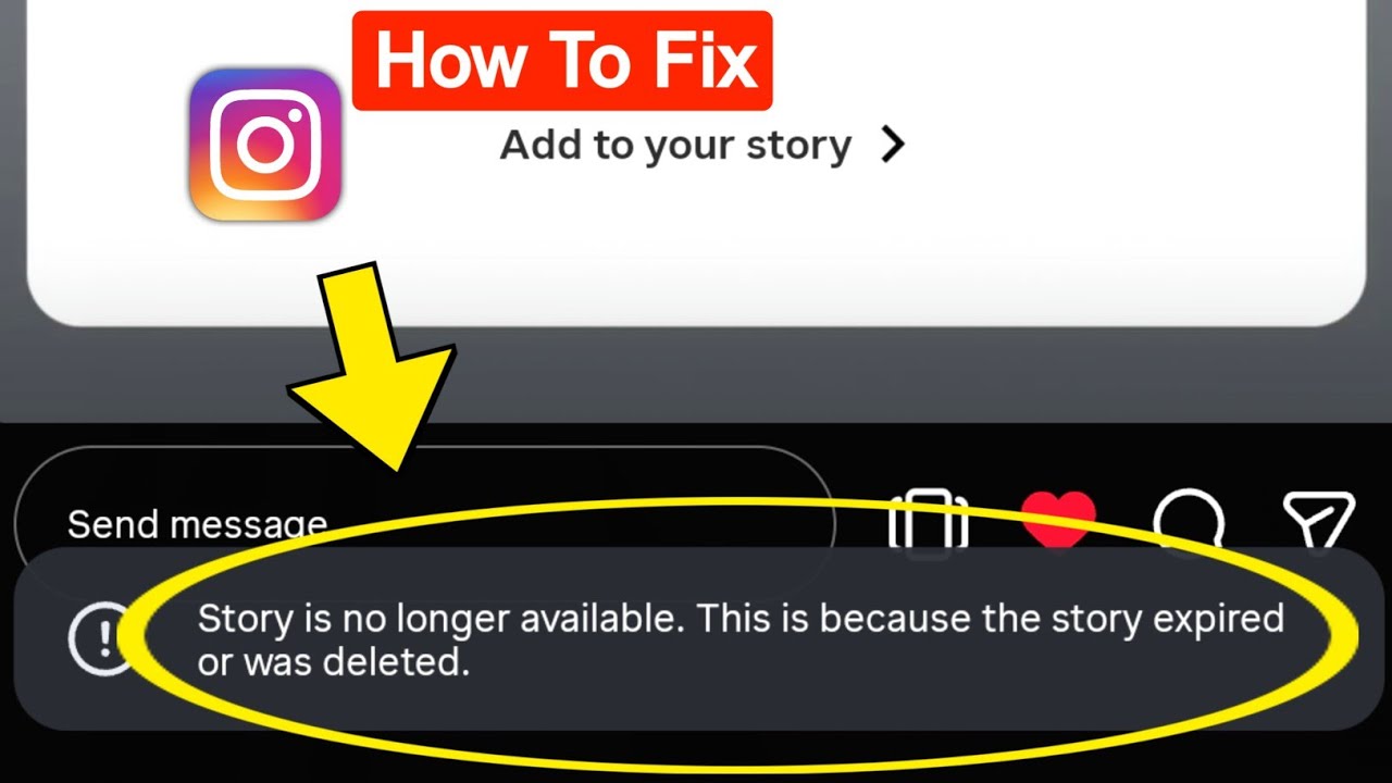 Instagram Story is no longer available This is because the story expired or was deleted problem