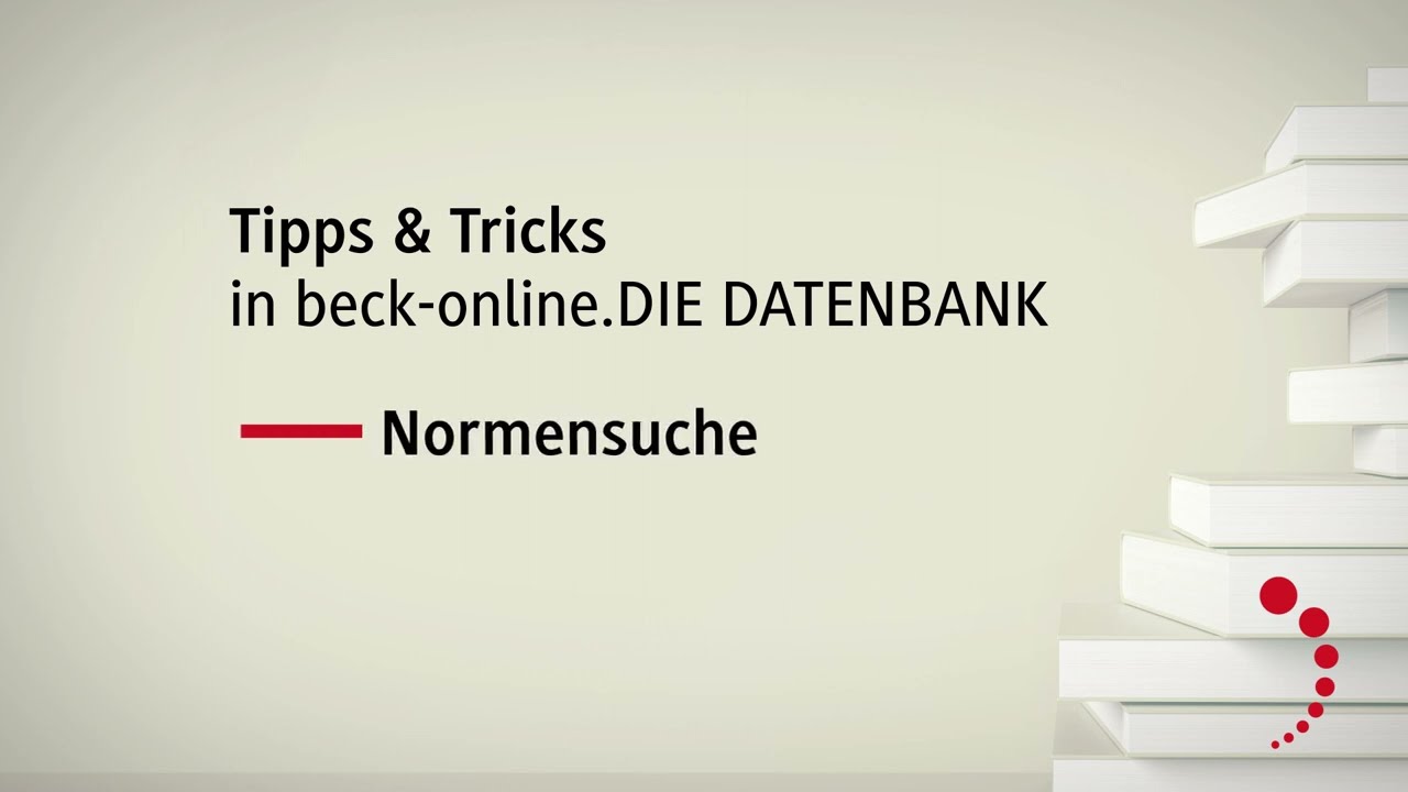 Tipps & Tricks in beck-online: Normensuche