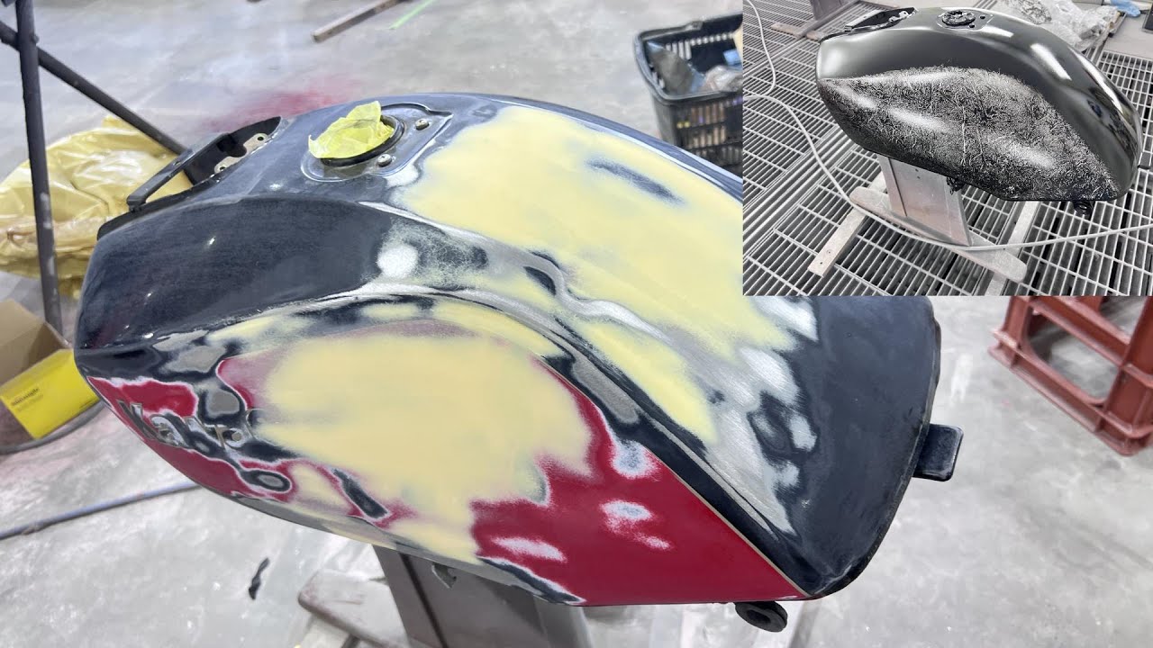 [前編]旧車のGPZ400F塗ってみました。カスタムペイント＆ヘコミ修理 事故車塗装 車修理  auto body  paint repair
