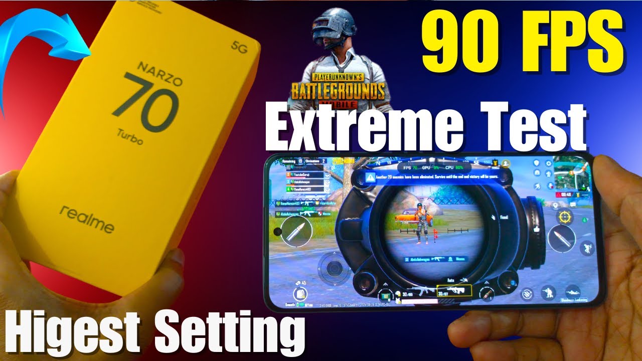 REALME NARZO 70 TURBO PUBG Mobile 90 FPS Test | Constant 90 FPS ? High Setting High Graphic !