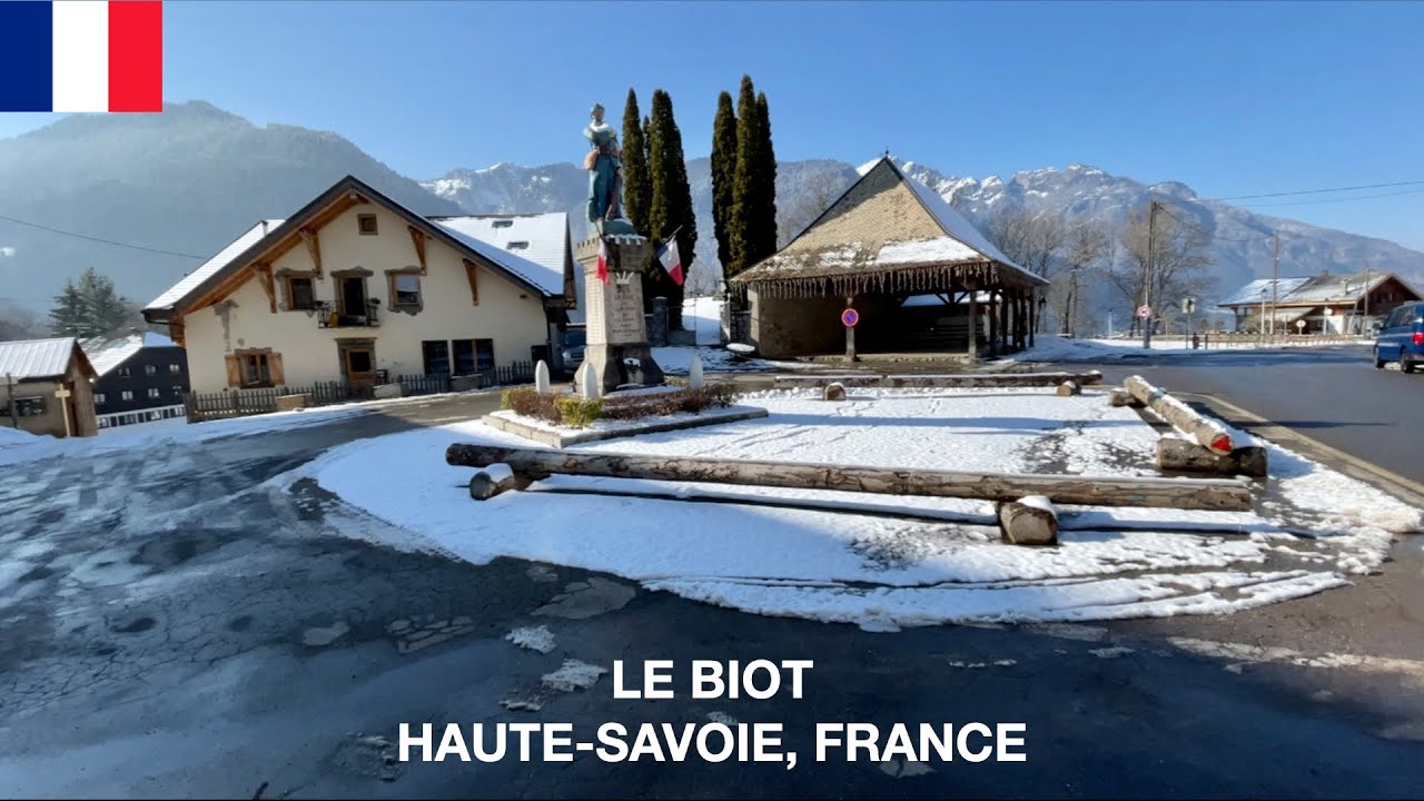 Le Biot Village in France, Winter [4K]