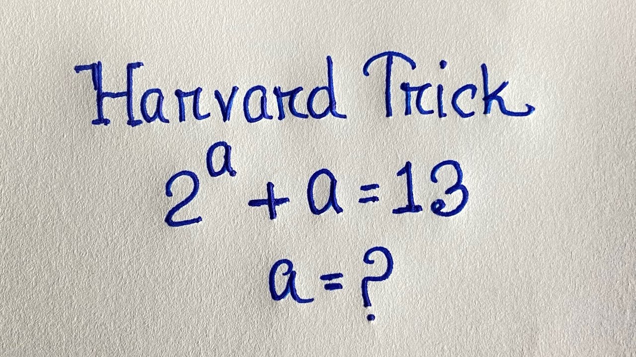 Only 10% Students Solve this Harvard exponential Math olympiad question! 