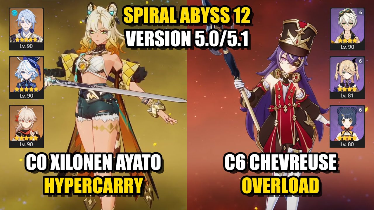 Xilonen Ayato HyperCarry & Chevreuse Overload | Spiral Abyss 5.0/5.1 | Genshin Impact