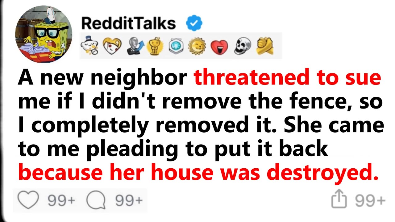 Новый сосед пригрозил подать на меня в суд, если я не уберу забор, поэтому я его полностью убрал...