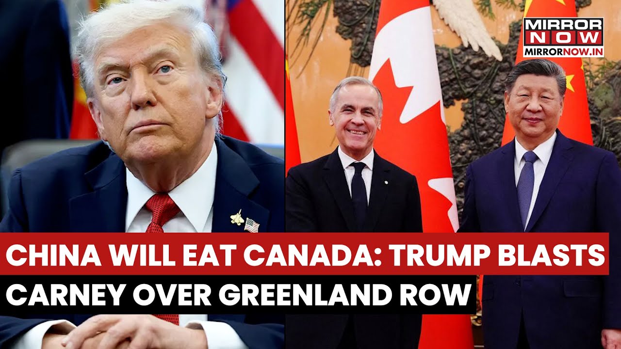 China Will Eat Canada Up: Trump Blasts At PM Carney Over Rejecting Greenland Golden Dome | Watch