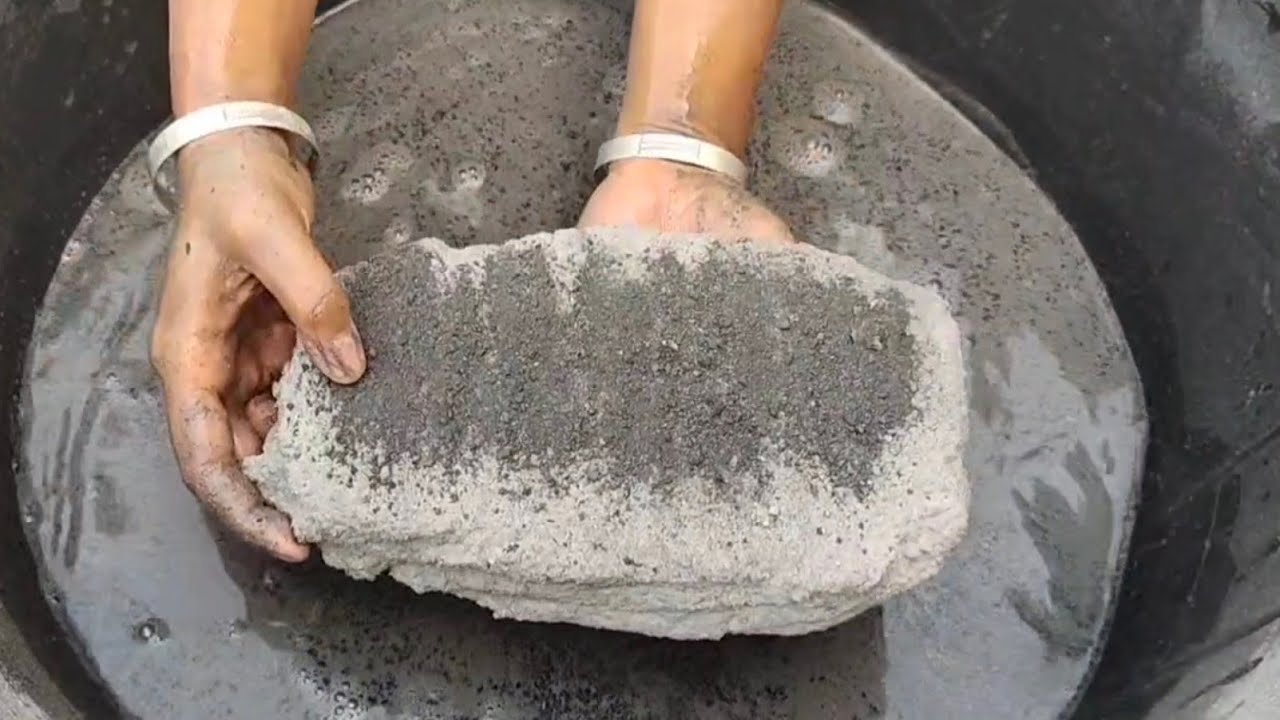 ||ASMR || Huge Slabs || Charcoal sand cement crumbling dry  in water 💦 || ASASMR ||  satisfying ||