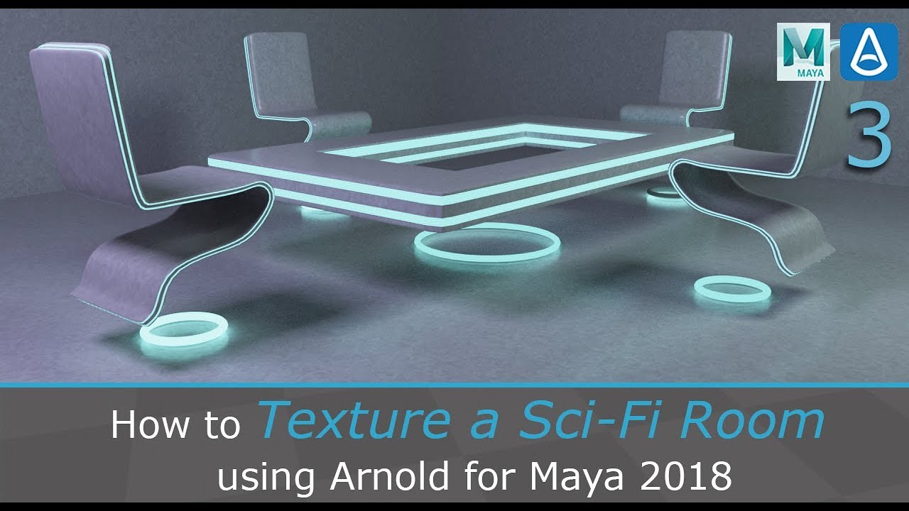 Texture a Sci-Fi Room using Arnold for Maya