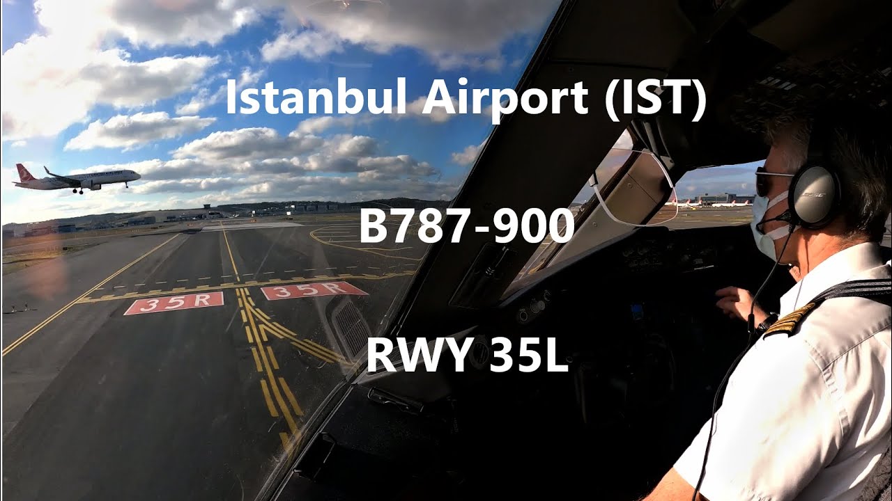Cockpit View B787 Istanbul Take-off Timelapse