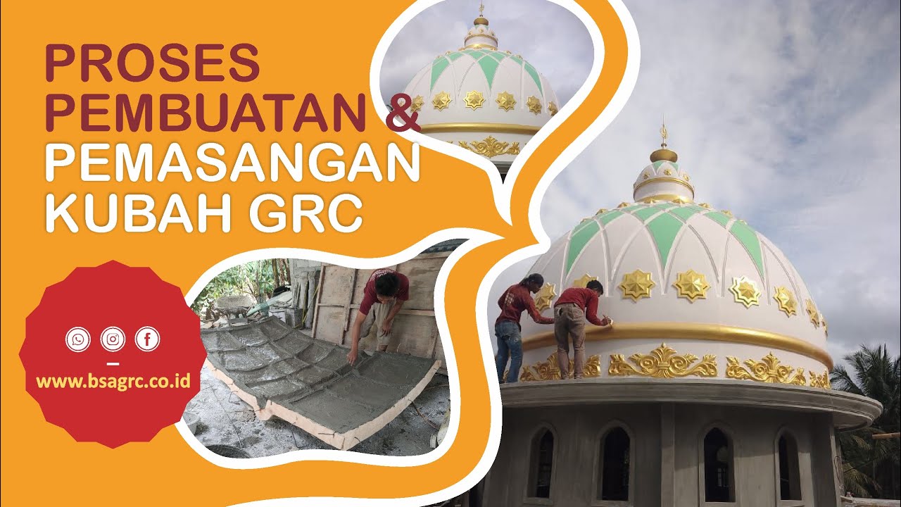 Proses Pencetakan - Pemasangan Kubah GRC Masjid Baitunnajah, Kab. Blitar - Jawa Timur | 082235489192
