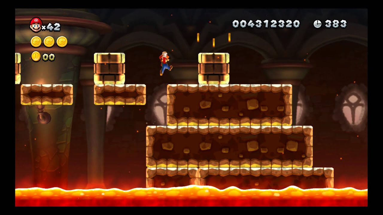 [WiiU] NSMBU Mundo 2 (Dunas Pasteleras) Nivel Final (El Castillo Desencajado de Morton)