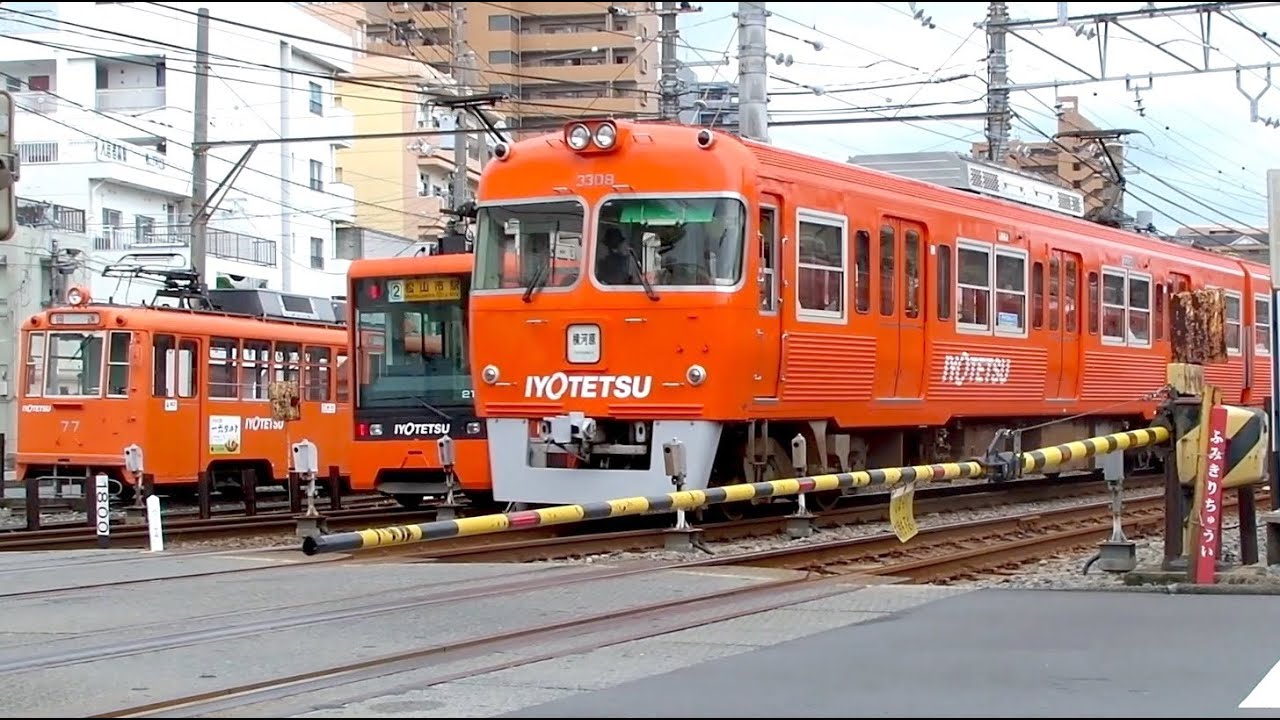 伊予鉄古町駅 Iyotetsu Komachi station Train+Tram