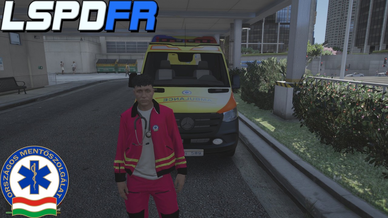 SZIA MENTŐ 🚑 GTA V LSPDFR MENTŐS MOD #magyarmod #lspdfr #gtav