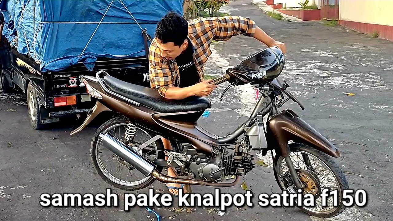 KNALPOT SATRIA F 150 dipasang bebek smash 110