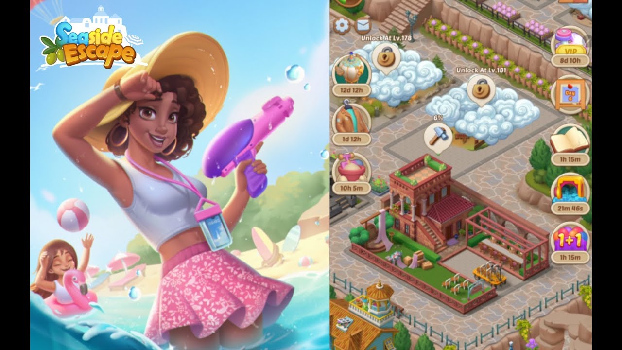 Seaside Escape |  Level  154-155  Part 186  🏝🏖   #merge