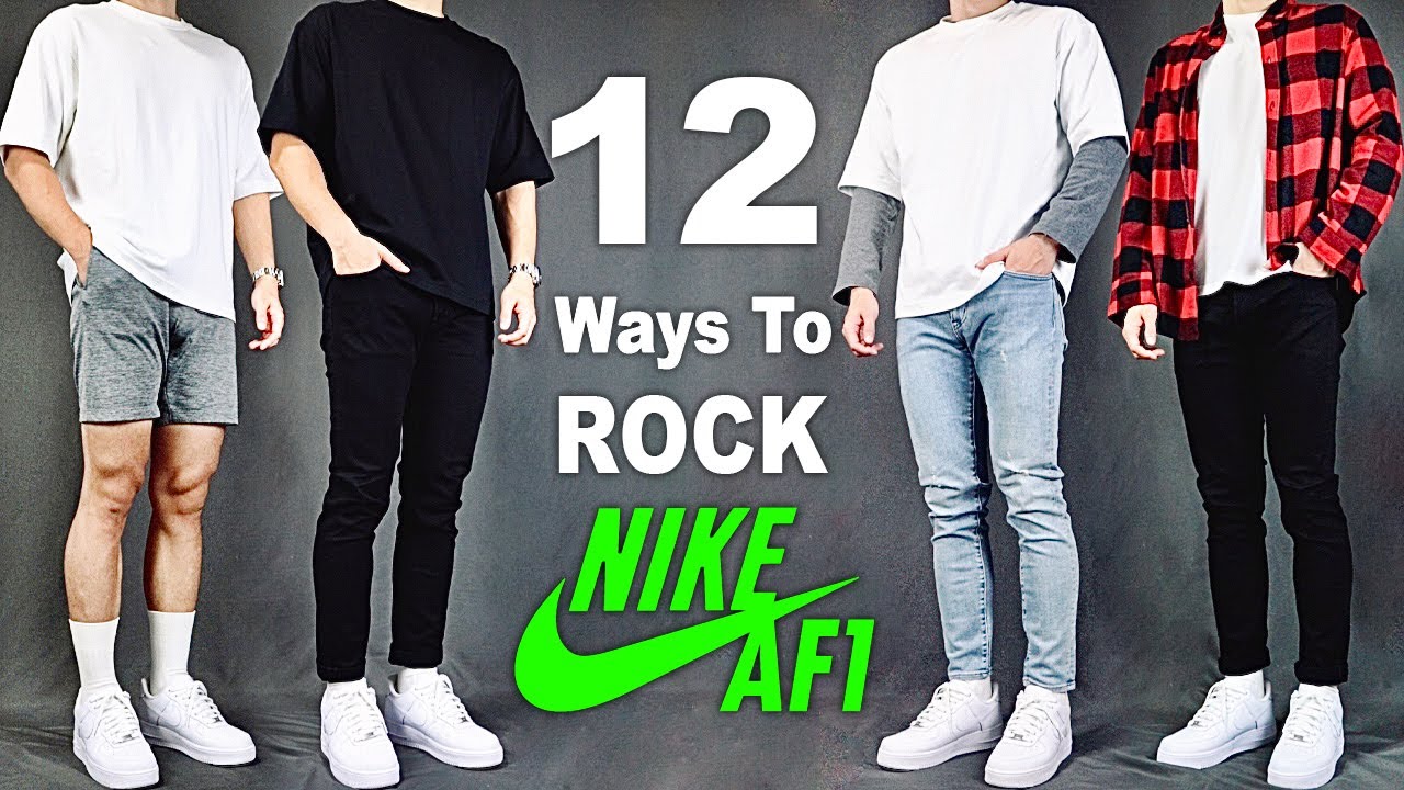 12 способов стильно носить кроссовки NIKE Air Force 1 | Идеи мужских образов
