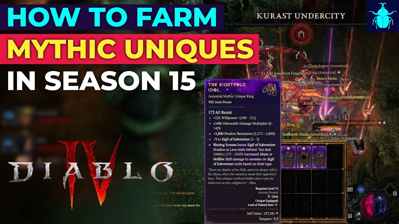 Diablo 4: Как фармить мифические уникальные предметы в 15-м сезоне