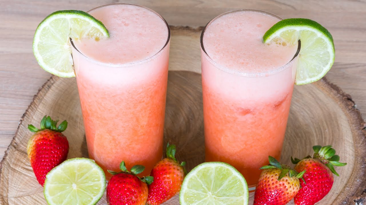 Cómo hacer limonada de fresa 🍓 (Refresco de fresa con limón)