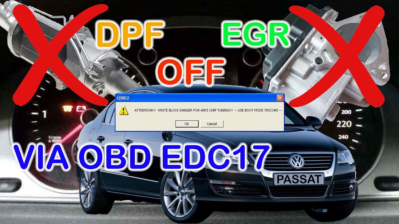 EDC17 read and write via OBD | VW Passat 2.0 2009 DPF and EGR off with Galletto