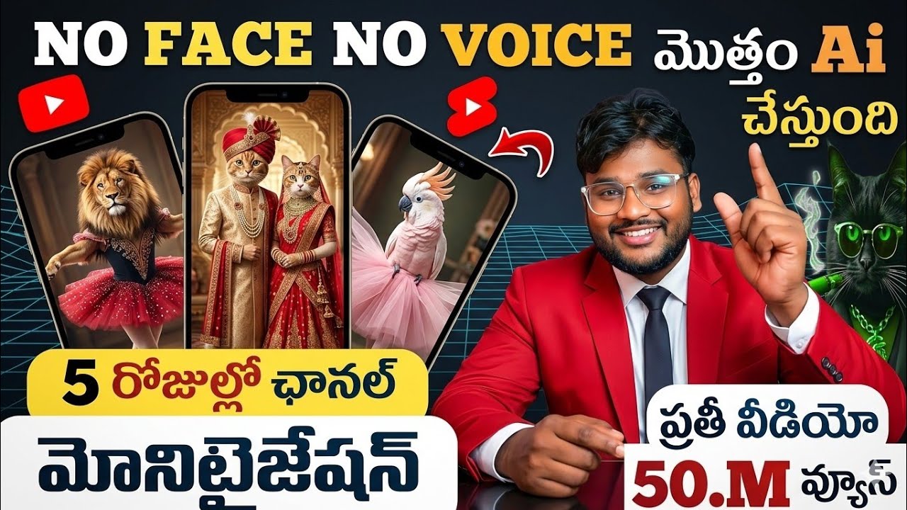 No Face No Voice కేవలం 5 రోజుల్లో ఛానల్ Monetization చేసుకోండి || How To Complete 10.M Views Fast