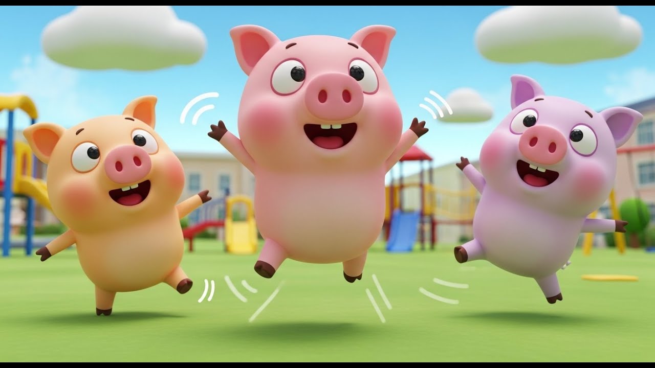 Tres cerditos van a la escuela | Canciones de hábitos y aprendizaje